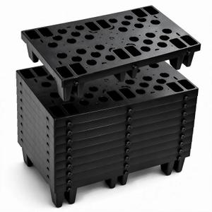 10 Pack Plastic Pallet 19.7"x11.9" Garage Floor Storage, Stackable Nestable