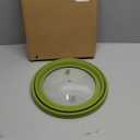 Microwave Splatter Cover Vented Glass Splatter Guard Lid with Collapsible Silicone for Food as Pot Cover 11.8 inch Large Plate for 6 7 8 9 10 11 inch Plate Bowl (Green)