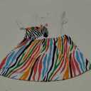 RETSUGO Little Girls A-Line Dress Cute Unicorn Rainbow Pattern Short Sleeve Casual Toddler Girl Dresses for Party 1-8 Years, Size 4T