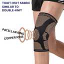 Copper Knee Brace for Running & Arthritis Relief - Doctor Recommended Compression Sleeve with Non-Slip Gel, All-Day Support for Gym/Work/Hiking Men & Women (Medium)