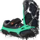 Ice Cleats for Kids, Kids Crampons for Hiking Boots & Shoes, Stainless Steel Anti-Slip Kids Snow Cleats, Ice Snow Grips for Toddlers, Kids and Youth Fishing, Walking, Hiking & Climbing (S(1.5 Little Kid-4 Big kid))