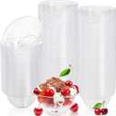 Tebery 200 Pack Clear Plastic Bowls, 6 OZ Disposable Small Hard Soup Bowls Salad Bowl, Dessert Size Party Bowls for Serving, Weddings, Catering, Parties, Ice Cream