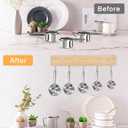 Premium Bamboo Measuring Cups and Spoons Rack, Measuring Cup Organizer Rack Suitable for Kitchen Hanging Cups and Spoons, Including Screw and Adhesive Mounting 2 pcs