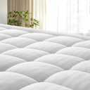 Premium Cal King Mattress Topper, Soft Cotton Quilted Pillow Top with 8-22" Unique Design Deep Pocket (78 x 80 Inches, White)