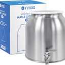 Stainless Steel Water Dispenser, 2.5 Gallon Drink Dispenser with 18/8 Stainless Steel Spigot & Airtight Lid, Water Cooler Dispenser Countertop For 3-5 Gallon Bottle, Water Crock For Parties Home