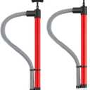 24" X 32" 2 Pcs Hand Bilge Pump with Hose, Portable Manual Water Pumps for Boats, Kayak, Canoe, Dinghy, Heavy Duty Hand Pump Siphon for Marine, Pool, Inflatable Trampoline (Red)