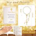 Quelay 50 Sets Rosary Baptism Favors Mini Acrylic Rosary Finger Rosaries Gold Bead Faux Pearls with Cards and Bags Recuerdo De Boda Y Bautizo for Christening Party Favor(Blessing)