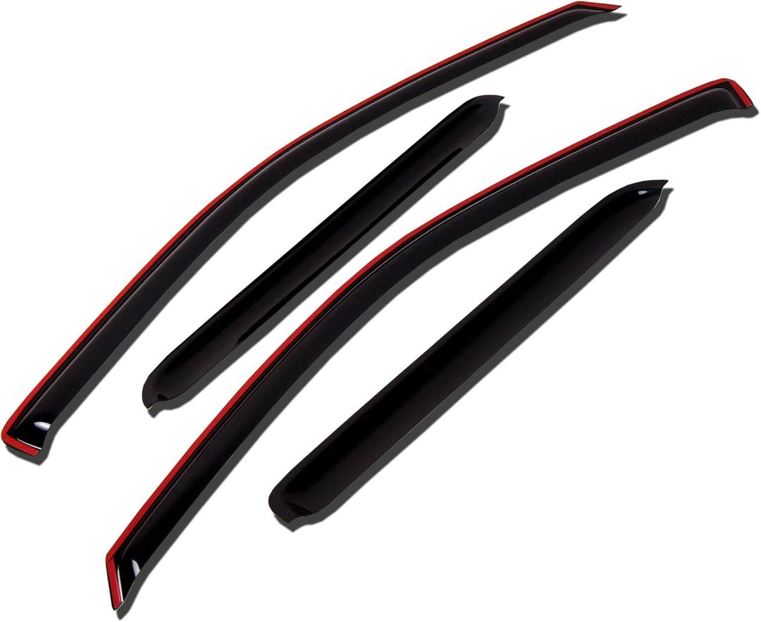 TuningPros WV-662i in-Channel Window Visor Deflector Rain Guard Dark Smoke 4 Pcs (Made For Audi A4 2009-2016 In-Channel)