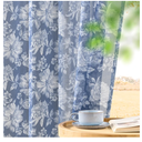 Sheer Floral Curtains 63 Inch Length 2 Panels for Bedroom Cottage Rod Pocket Light Filtering Moonlight Blue Flower Sheer Curtains for Kids Room Decor Modern Casual Ocean Window Drapes, 52x63 Blue