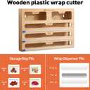 APSARAS USA 5 in 1 Bamboo Foil and Plastic Wrap Organizer for Kitchen Drawer, Ziplock Bag Organizer, Saran Wrap Dispenser with Cutter, Plastic Bag Organizer, Food Storage Bag Organization