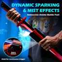 Spark Sword Light Up Sword, 31.5" Cyberpunk Katana with USB-C Rechargeable, Safe LED Glow Sword for Kids Cosplay, Realistic Sasuke Style Toy for Halloween, LARP, Anime Battle & Gift (Red)