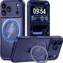 MOCCA Design for iPhone 17 Pro Case, Compatible with Magsafe [Premium Invisible Magnetic Ring Stand] [Military Drop Protection] Full Camera Guard Translucent Matte Slim Phone Cover 6.3",Deep Blue