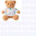 24 Pcs DIY Teddy Bear Clothes Bulk White Blank Stuffed Bear Clothes Plush Dolls Blank Clothing for 14-16 Inch Stuffed Bears Dolls DIY Giveaways Gift Bags Party(Shirt)