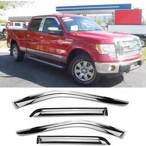 Chrome Window Visors for 2015-2025 Ford F150 Supercrew cab 94975Y