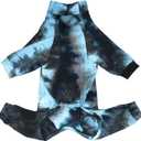 D.E.E Dog Pajamas Large Cotton Dog Clothes Warm and Comfortable Lightweight Jumpsuits Prevent Licking Wound (Black, M)