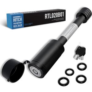 RETRUE Trailer Hitch Locks, 5/8" Locking Hitch Pin for 2" and 2 1/2" Receiver Class III IV Hitch, Tow Hitch Pin Lock Dia 3-1/2 Long Pin with O-Rings Weatherproof Caps for Trailer Truck Car Boat (Black)