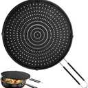 2 x Splatter Screen for Frying Pan, Grease Splatter Guard, Heat-Resistant Splatter Guards for Frying, Silicone Splatter Guard for Everyday Cooking, Dishwasher Safe 16in12in0.5in (Black)