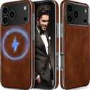 LOHASIC Designed for iPhone 17 Pro Leather Case, Strong Magnetic Compatible with MagSafe Luxury Classic Protective Cases for iPhone 17 Pro 6.3" 2025, Dark Brown