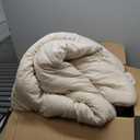 Beige Ruffle Comforter Set King, Pre-Washed Shabby Chic Bedding Set, Lightweight Cottagecore Soft Romantic Cozy 1 Comforter & 2 Shams, All-Season