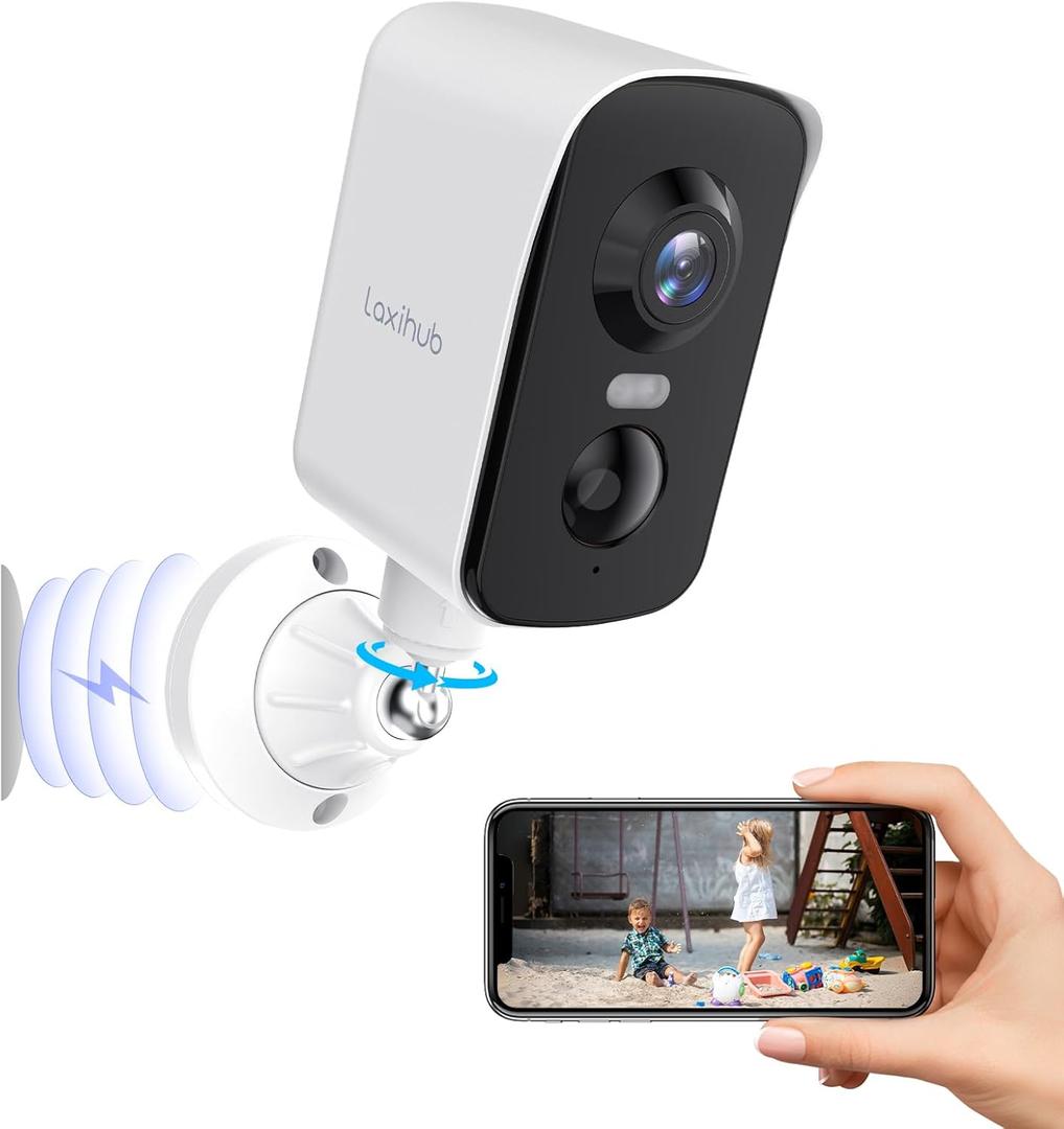 Arenti 340 Pan Wireless Security Camera Outdoor Magnetic, 3MP Battery Powered Wireless Camera for Home Security, Full-Color Night Vision, PIR AI Detection, 2-Way Audio, 2.4G WiFi Works with Alexa