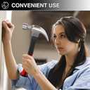 16OZ Claw Hammer with Fiberglass Handle, Drop Forged Claw Hammer, All Purpose Hammer, Smooth Face, Shock-Absorbing Grip