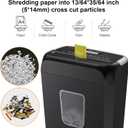 Bonsaii Paper Shredder for Home Use, 3.4 Gal Wastebasket, 6 Sheet Crosscut Paper Credit Cards, Staples, and Clips Shredder for Home Office Use, Portable Handle Design (C237-B New Version)