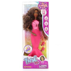 Barbie Fashionistas Doll #217 with Brown Wavy Hair Half-Up Half-Down & Pink Dress, 65th Anniversary Collectible Toy