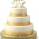 18 Inch Gold Cake Stand,Round Floral Lace Metal Display Tray