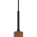 1 Light Hanging Kitchen Island Pendant Light 7.3" Clear Drum Seeded Glass Indoor Natural Wood Pendant Ceiling Light Fixtures,Black Finish Modern Farmhouse Dinning Over Sink
