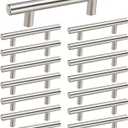 homdiy 15 Pack Brushed Nickel Cabinet Pulls 3 Inch Handles Stainless Steel Cabinet Hardware for Kitchen and Bathroom Cabinets, 5 Inch Overall Drawer Pull (3in hole centers)