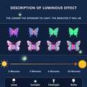 Luminous Butterfly Magnetic Cup Holder for Fridge, Upgraded PE-Coated Metal Stanley Tumbler Organizer with Glow-in-the-Dark Magnet Coaster & Adhesive Mount for Kitchen, Bedroom, Camping