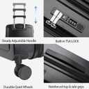 KROSER Carry On Luggage with Spinner Wheels & Built-in TSA Lock, Expandable Top Opening Hard Shell Suitcase Large Capacity Durable Rolling Luggage with USB Port, Carry-On 20-Inch, Black