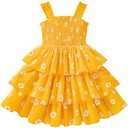 Baby Girls Dress Floral Ruffle Casual Beach Sundress Princess Skirt Clothes Summer Outfits Dresses 5-6Y
