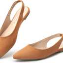 SM NEW YORK Women's brown boats 6 
Flats Shoes Women Slingback Pointed Toe Comfort Womens Flats,Tan1