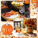 Geelin Pumpkin Napkin Weight Orange and Silver Ceramics 2 Inch H Sturdy Napkins Weight Decoration for Fall Thanksgiving Party Decor Holiday Handmade Gifts(Pumpkin,Orange)