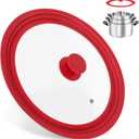 Universal Lids for Pots, Pans and Skillets, Replacement Pan Lid with Tempered Glass and Heat-Resistant Silicone Edge, Fits 10", 11",12" Cookware, Durable Frying Pan Cover