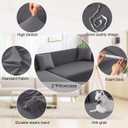 NAISI Sectional Couch Cover L Shape 2 Pieces Sofa Cover Soft Stretch Slipcovers with 2pcs Pillowcases Furniture Protector Couch Covers 3 Seater + 3 Seater(Light Grey)