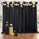 40 ft x 10 ft Thick Black Backdrop Curtain for Parties, 8 Panels Black Polyester Wedding Backdrop Drapes for Birthday Photography Background Party Backdrop Home Decorations