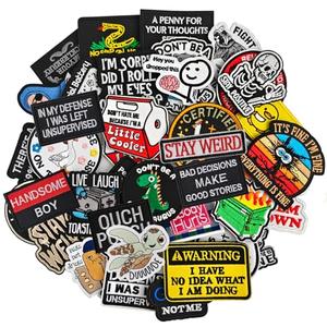 Random Funny Patches, Hook and Loop Humorous Funny Embroidered Meme Morale Patch, DIY Applique Accessories for Backpacks, Dog Harnesses, Army Vests, Hats, Helmets