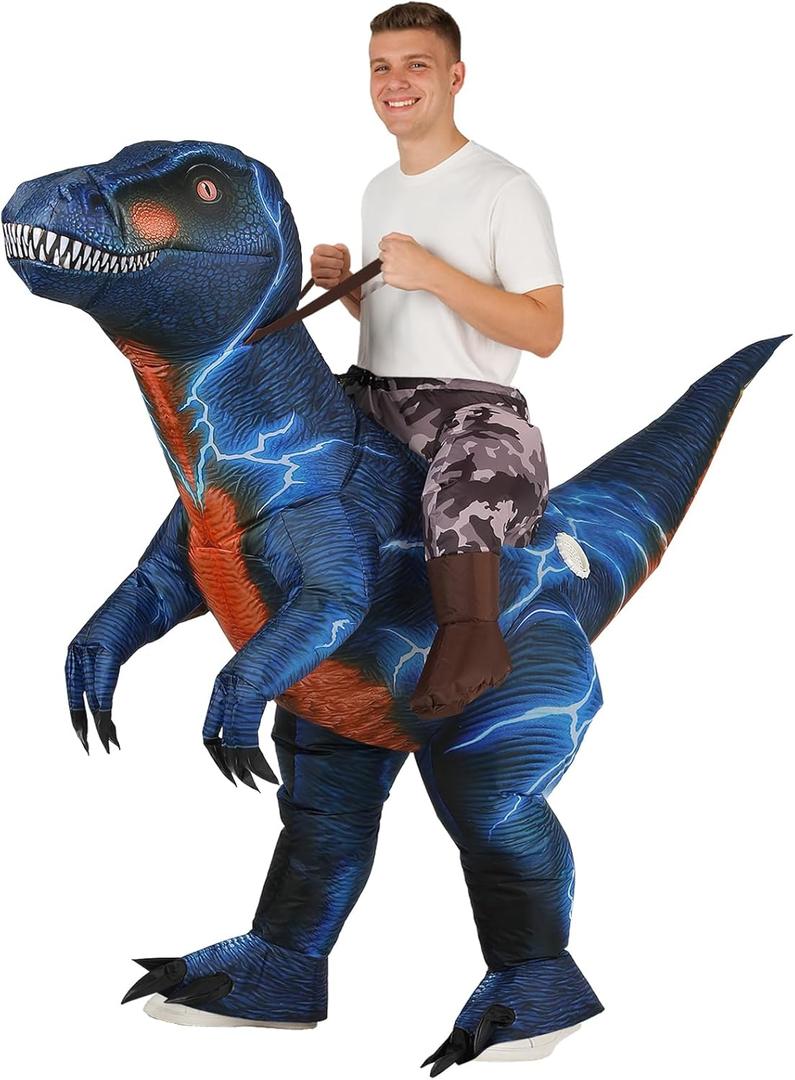 Inflatable Dinosaur Costume Adult  Funny Christmas Gift for Adults, Blow Up Riding Dino Outfit for Party & Cosplay