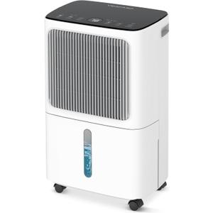 2500 Sq.Ft Dehumidifiers for Home with Drain Hose Max 34 Pints, VEAGASO Dehumidifier for Basement, Large Room, Bathroom, Bedroom, Three Modes, Intelligent Humidity Control, Dry Clothes, 24HR Timer (White)