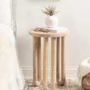 Kate and Laurel Kenzo Modern Wooden Round Side Table; 14 x 14 x 20; Light Natural; Transitional Wood End Table for Use as Bedroom Nightstand or Living Room Accent Table