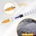 100 Pack 1ml/cc Lab Syringes Luer Lock with 25Ga 1 Inch(25mm) Needle, Disposable Individually Wrapped for Scientific Labs, Feeding Small Animals, Dispensing, Applicator, Watering