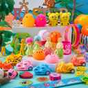 JOYIN 60Pcs Easter Eggs with Toys Stickers Inside, Prefilled Easter Eggs Hunt with Assorted Toys for Kids Boys Girls, Basket Stuffers Filler, Party Favors, Classroom Exchange