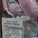 Kkdi Toddler Tricycle for 1-3 3-5 Year Olds, 2 3 4 5 Year Old Girl Birthday Gifts, Pink Toddler Baby Bike, 4-Level Adjustable Seat, 3 Color Light Wheels, 2 Baskets, Outdoor Riding Toys for Ages 2-4