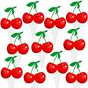 Cherry Birthday Party Supplies 48PCS Cherry Cupcake Toppers Sweet Cherrties Party Cake Decorations Fruit Theme Baby Shower Decor for Girls Wedding Bridal Shower Supplies