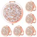 Yulejo 6 Pieces Compact Mirror Bulk Mini Pocket Mirror for Purse Gift Wedding Makeup Small Portable Magnifying Cosmetic for Travel Pocket 2.75 Inch Round Folding for Women Mom Baby Shower Bridesmaid