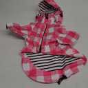 Dog rain Coat Waterproof Raincoat Puppy Jacket with Legs Buttons Zipper Hood Drawstring Fit for Yorkie Terrier Schnauzer Poodle Border Collie Labrador Golden Retriever 8lbs to 80lbs Pink M