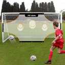 PROGOAL Soccer Goal Target Training Nets - 24x8FT/17x6.6FT/11x6FT Soccer Training Aide with 7 Highlighted Orange Scoring Zones,Portable Training Equipment with Carrying Bag & Bungee Cord (FOR FUTSAL)