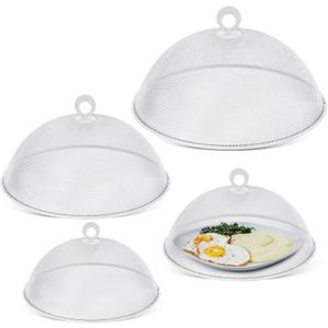 Baderke 4 Pcs Metal Mesh Food Cover 14'' 12'' 11'' 10'' Outdoor Picnic Food Net Covers for Outside Keep out Flies for Table Picnic Camping(White) Baderke 4 Pcs Metal Mesh Food Cover 14'' 12'' 11'' 10'' Outdoor Picnic Food Net Covers for Outside Keep out Flies for Table Picnic Camping(White)